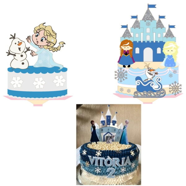 ARQUIVO DE CORTE 3 TOPOS DE BOLO FROZEN