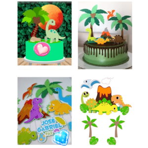 ARQUIVO DE CORTE 4 TOPOS DE BOLO DINOSSAURO