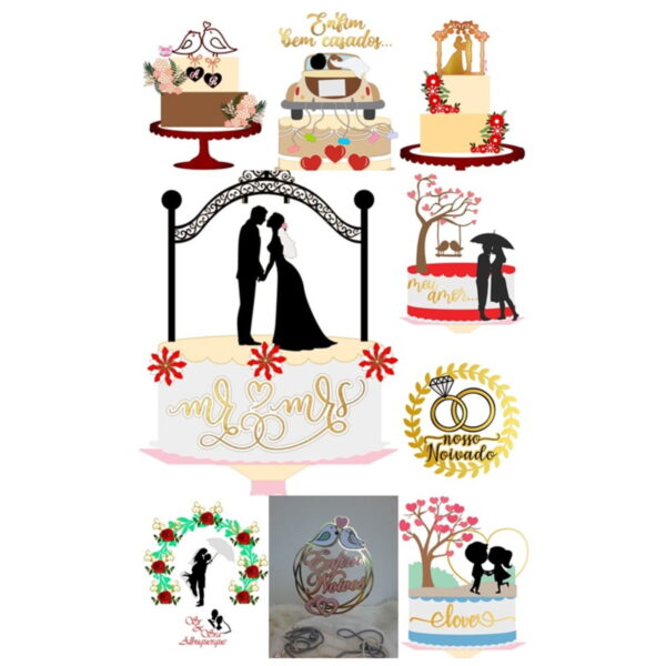 Arquivo de Corte 9 topos de Bolo Casamento
