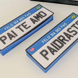ARQUIVO CAIXA PLACA DE CARRO DIA DOS PAIS PARA DOCINHOS