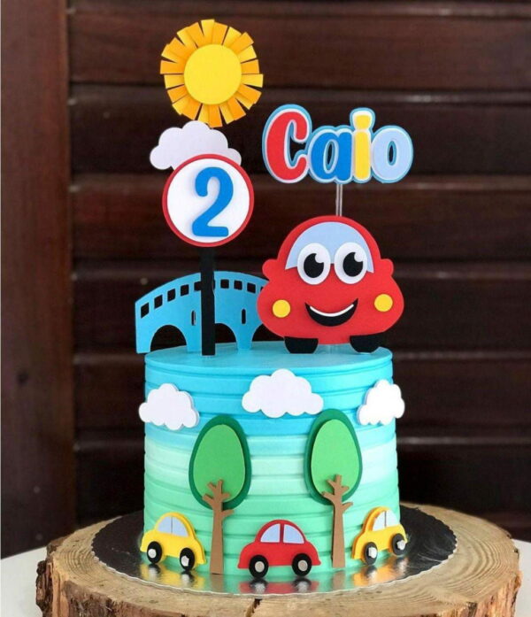 Arquivo de Corte Topo de Bolo Tema Carros Cute #15770