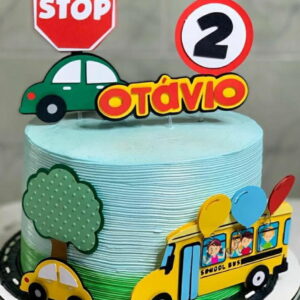 Arquivo de Corte Carros Topo de Bolo Cod 02 Ônibus Escolar