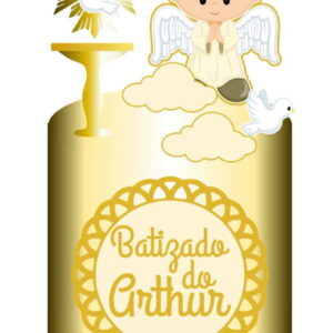 4 Arquivo de Corte Digital - Topo de Bolo Batizado Menino
