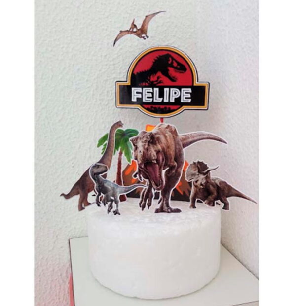 Arquivo de Corte Topo de Bolo Dinossauros + KIT JURASSIC