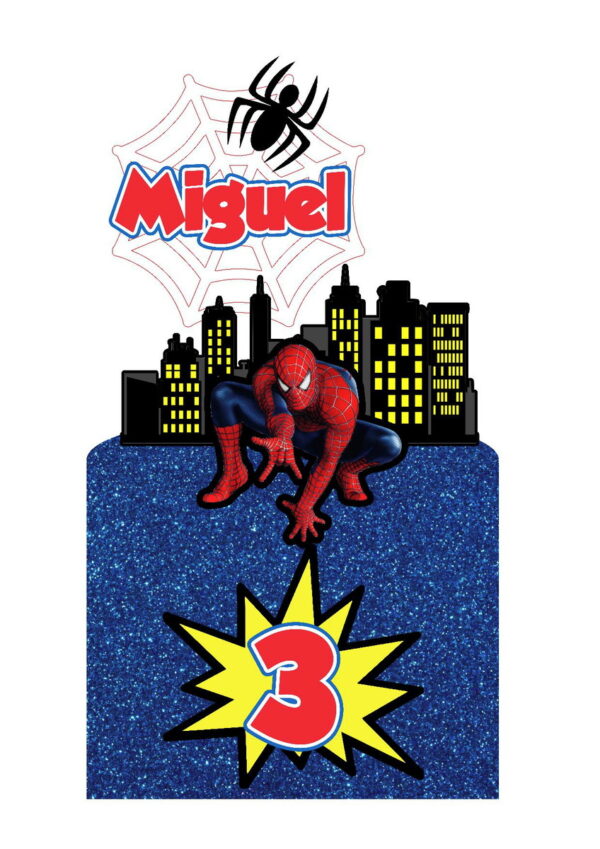 4 Arquivo de Corte Digital - Topo de Bolo Homem Aranha