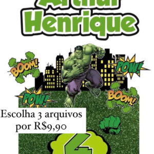 ARQUIVO DE CORTE DIGITAL - TOPO DE BOLO HULK