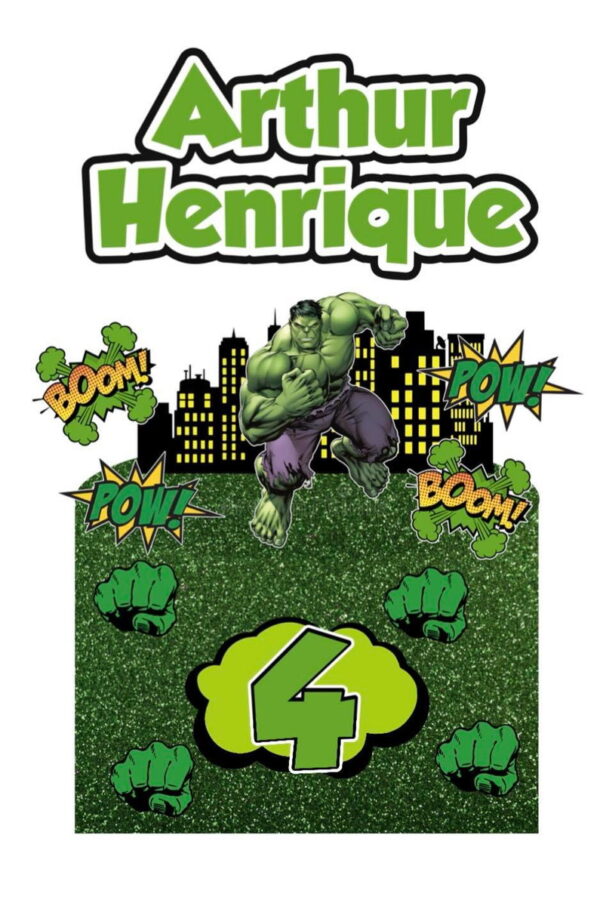 ARQUIVO DE CORTE DIGITAL - TOPO DE BOLO HULK - Image 3