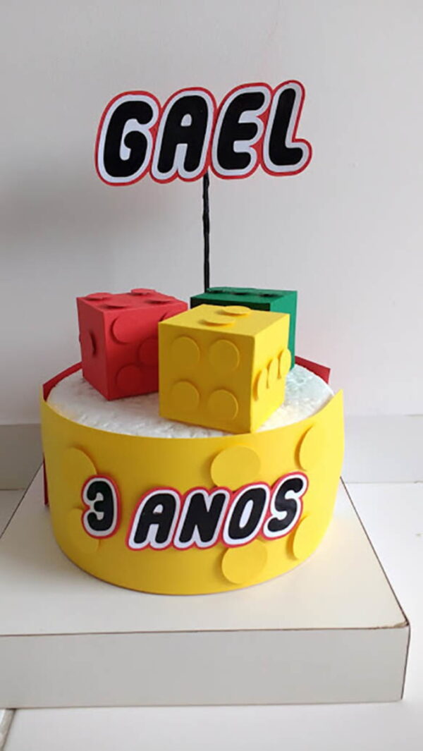Arquivo de Corte Digital Topo de Bolo Lego Normal + brindes