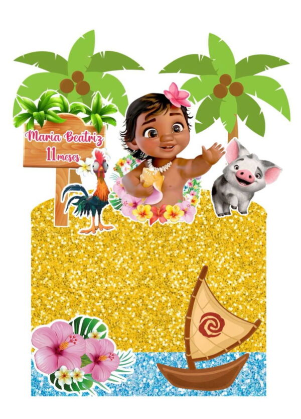 ARQUIVO DE CORTE DIGITAL - TOPO DE BOLO MOANA BABY - Imagem 4
