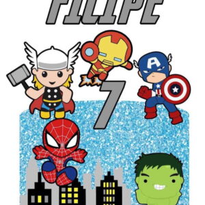 4 Arquivos de Corte Digital - Topo de Bolo os Vingadores