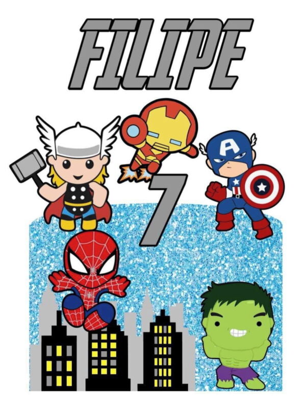 4 Arquivos de Corte Digital - Topo de Bolo os Vingadores