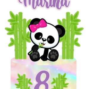 4 Arquivo de Corte Digital - Topo de Bolo Panda
