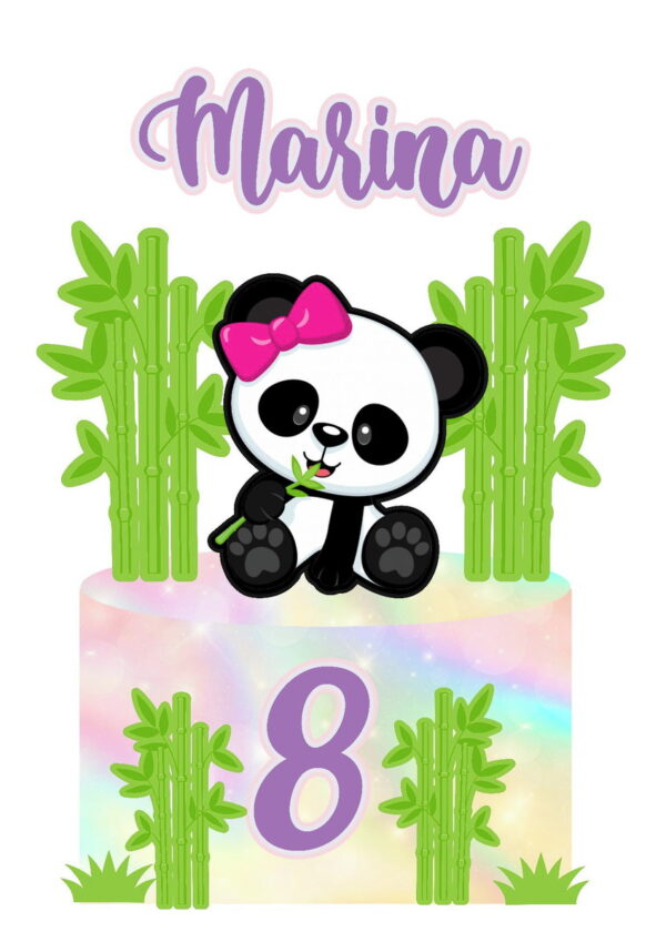 4 Arquivo de Corte Digital - Topo de Bolo Panda