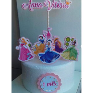 Arquivo de Corte Digital Topo de Bolo + KIT Princesas Disney