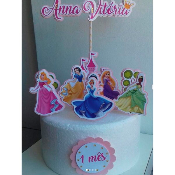 Arquivo de Corte Digital Topo de Bolo + KIT Princesas Disney