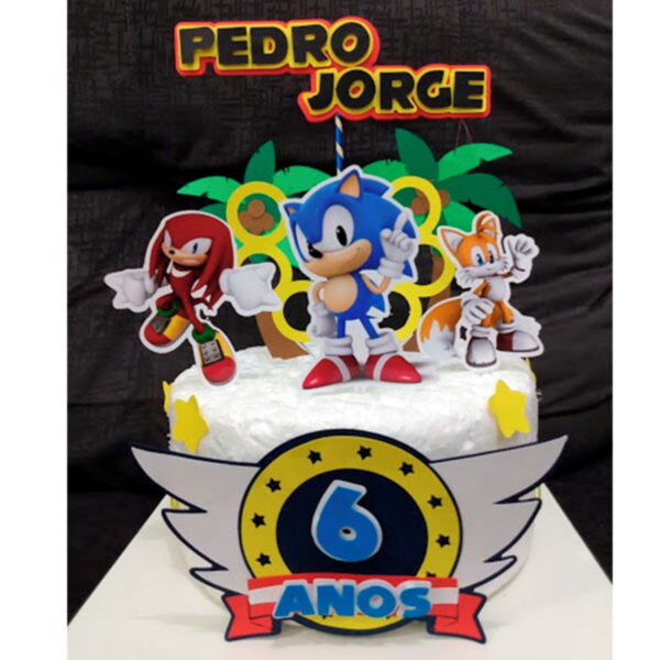Arquivo de Corte Digital Topo de Bolo Sonic+ KIT Sonic - Image 3