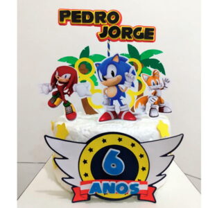 Arquivo de Corte Digital Topo de Bolo Sonic+ KIT Sonic