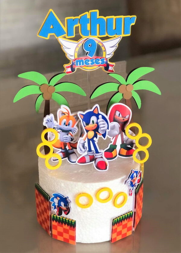 Arquivo de Corte Digital - Topo de Bolo Sonic