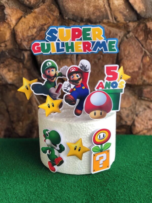 Arquivo de Corte Digital - Topo de Bolo Super Mario