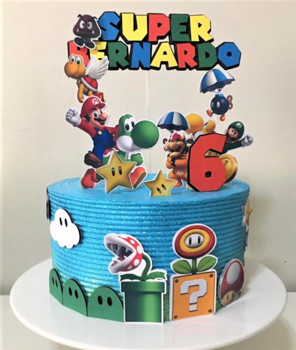 4 Arquivos de Corte Digital - Topo de Bolo Super Mario - Image 3