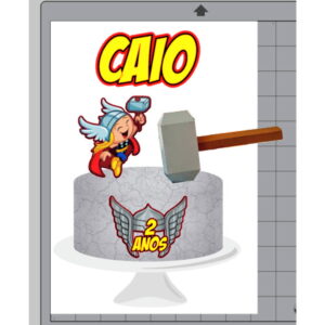 Arquivo de Corte Digital Topo de Bolo Thor + BRINDE