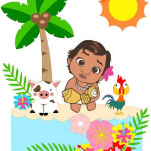 Arquivo de Corte em Studio 3.topo de Bolo Moana Baby