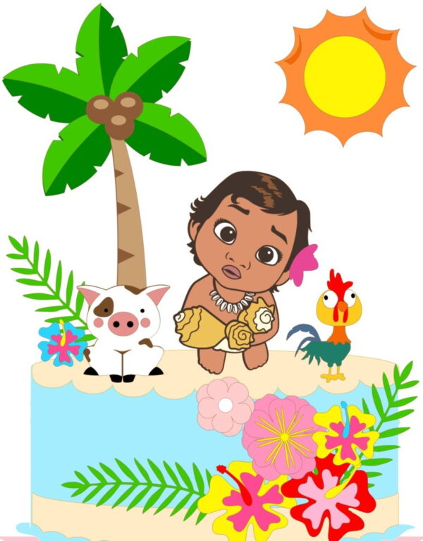 Arquivo de Corte em Studio 3.topo de Bolo Moana Baby