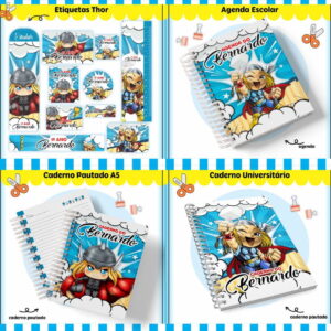 Arquivo de Corte Etiqueta Escolar Thor pdf Png