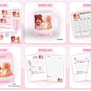 Arquivo de Corte Etiqueta Roblox Menina pdf Png