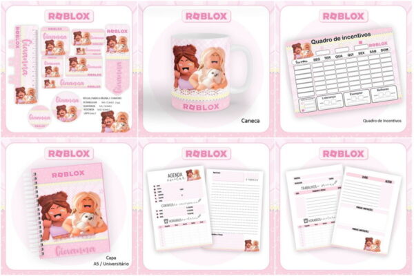 Arquivo de Corte Etiqueta Roblox Menina pdf Png