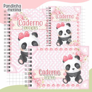 Arquivo de Corte Etiquetas Escolares Panda Menina