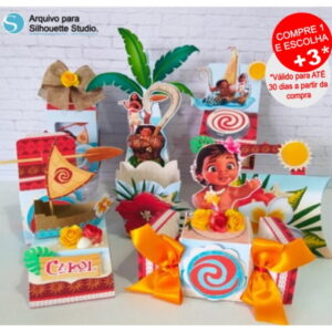 Arquivo de Corte Kit Papelaria Moana