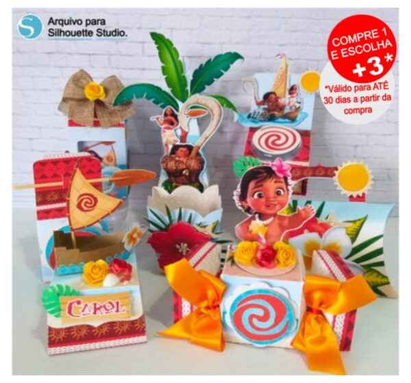 Arquivo de Corte Kit Papelaria Moana