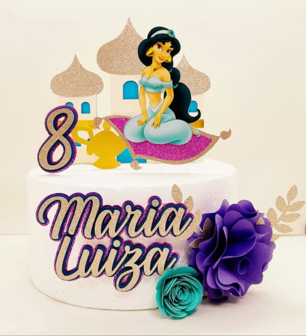Arquivo De Corte Kit Princesa Jasmine Topo e Painel Studio - Imagem 2