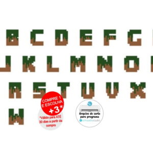 Arquivo de Corte Letras Alfabeto Minecraft