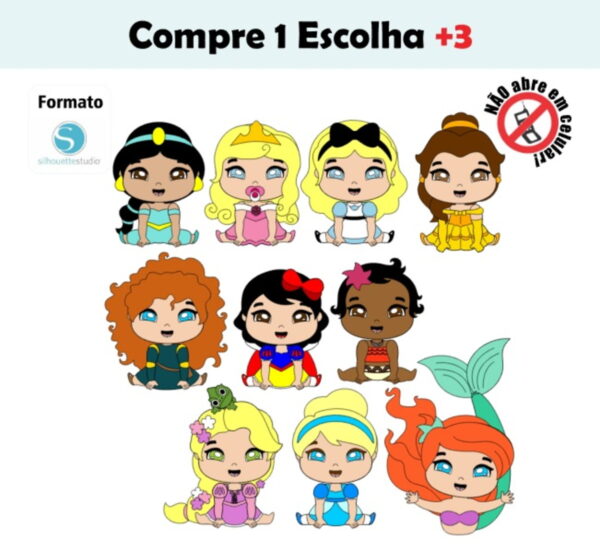 Arquivo de Corte Princesas Cute - Camada