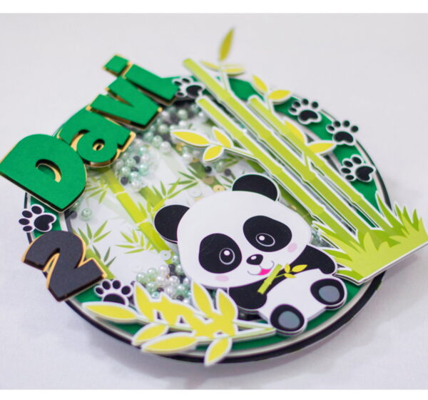 Arquivo de Corte Shaker Topo de Bolo Panda