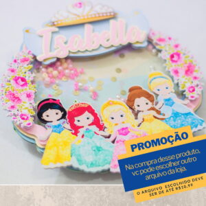 Arquivo De Corte Shaker Topo De Bolo Princesas Disney