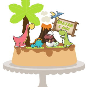 Arquivo de Corte Silhouette Dinossauro - Topo para Bolo