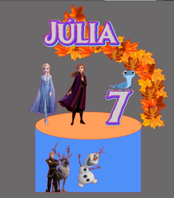 Arquivo de Corte Silhouette - Topo de bolo 4 Frozen 2 - Imagem 2