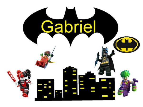 Arquivo de Corte Silhouette Topo de Bolo Batman Lego.