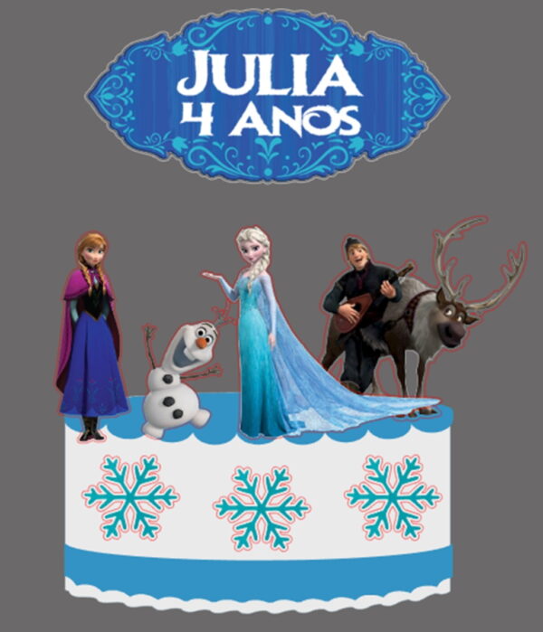 Arquivo de Corte Silhouette - Topo de bolo Frozen 3