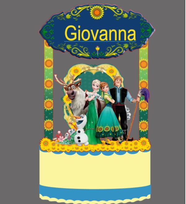 Arquivo de Corte Silhouette - Topo de bolo Frozen Fever 1