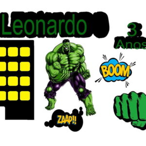 Arquivo de Corte Silhouette Topo de Bolo Hulk Esmaga 3.