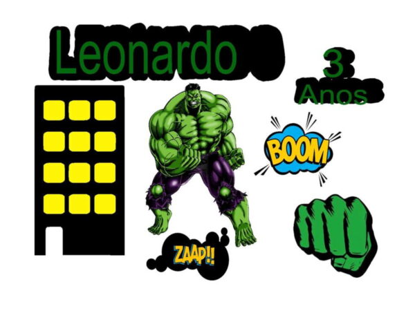Arquivo de Corte Silhouette Topo de Bolo Hulk Esmaga 3.