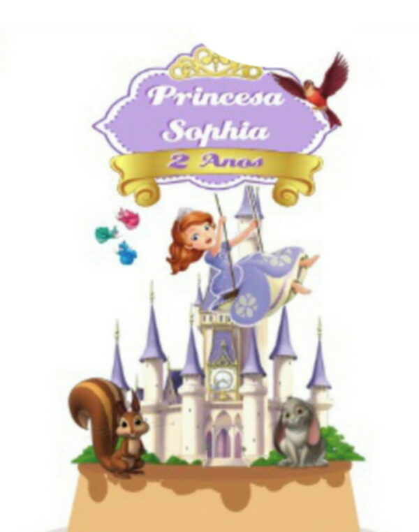 Arquivo de Corte - Topo de bolo Princesa Sofia 1