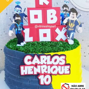 Arquivo de Corte Silhouette Topo de Bolo Roblox Caixinhas 3d