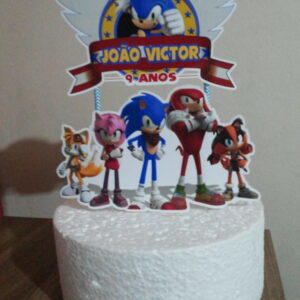 Arquivo DE CORTE Silhouette topo de bolo Sonic 02
