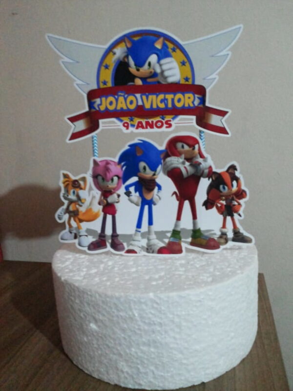 Arquivo DE CORTE Silhouette topo de bolo Sonic 02