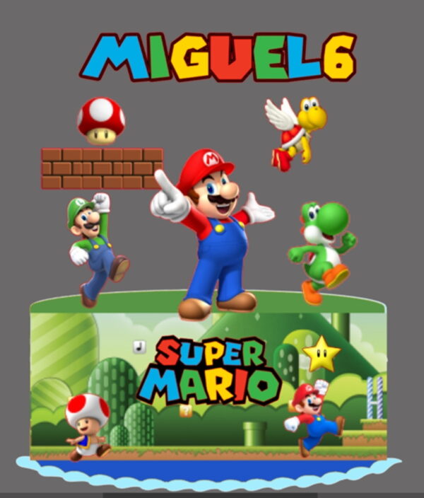 Arquivo de corte silhouette - Topo de bolo Super Mario